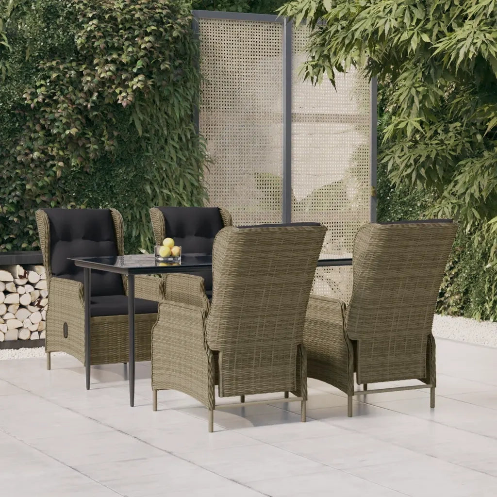 Set da Pranzo da Giardino 5 pz Marrone in Polyrattan 3156810