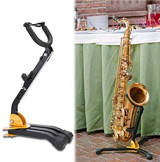 Supporto per Saxofono in Metallo Flessibile - Opaco - Regolabile - Leggero - Antiscivolo - Resistente alla Ruggine - Otre per Saxofono