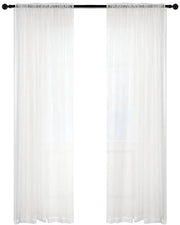 Tende a 2 pannelli Bianchi - Semi Trasparenti - Tende da Voile - 137 x 213 cm - Soggiorno/Camera da Letto - Aspetto di Cotonato - Decorazione per Finestre