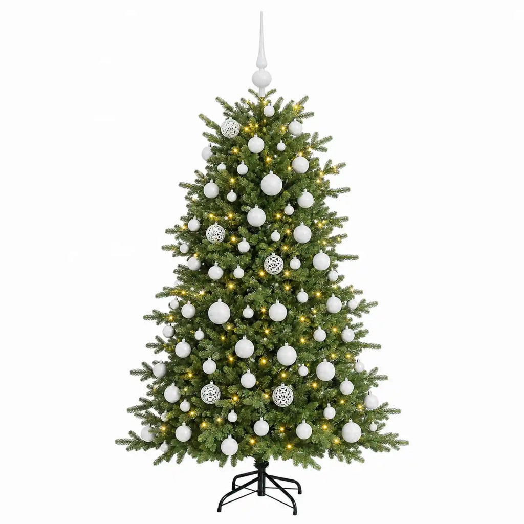 Albero di Natale artificiale con palline 210 cm 300 LED 3467108
