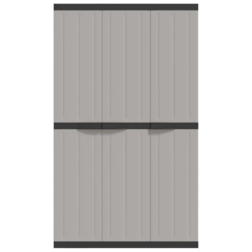 Armadio da Esterno Grigio e Nero 97x37x165 cm in PP 364203