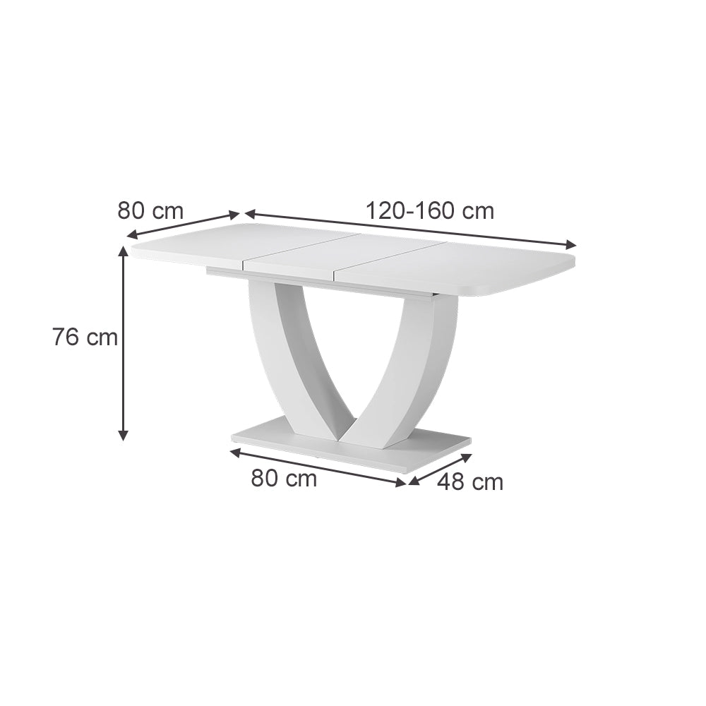 Vicco tavolo da pranzo allungabile Bianco 120 x 80 cm Estensibile
