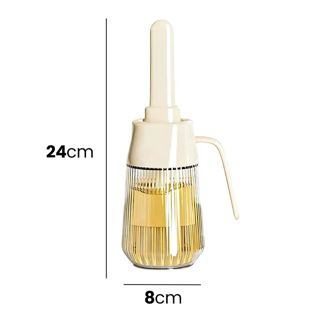 Flacone Spazzola per Olio 300ml in Vetro con Pennello in Silicone Integrato Beige Avizar