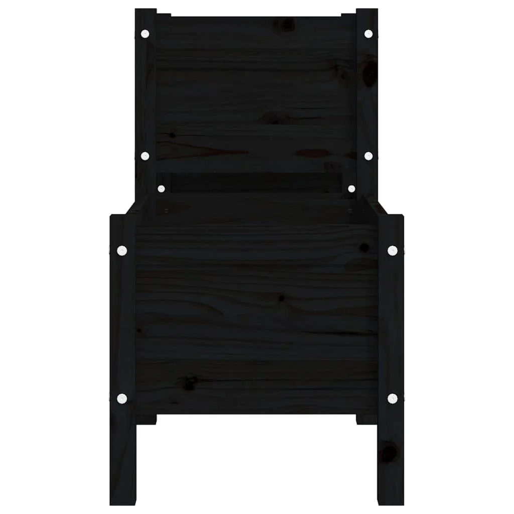 Fioriera rialzata per piante e fiori terrazza giardino 178,5 x 44 x 75 cm legno massello di pino nero 02_0037468