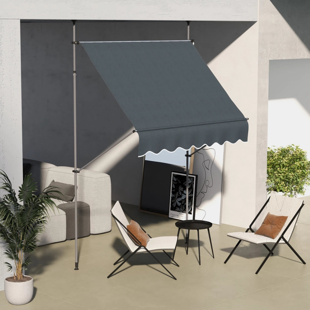 Telo Manuale Retrattile con Manovella ¨C zephmum ¨C Grigio Scuro 200x120x210-300 cm