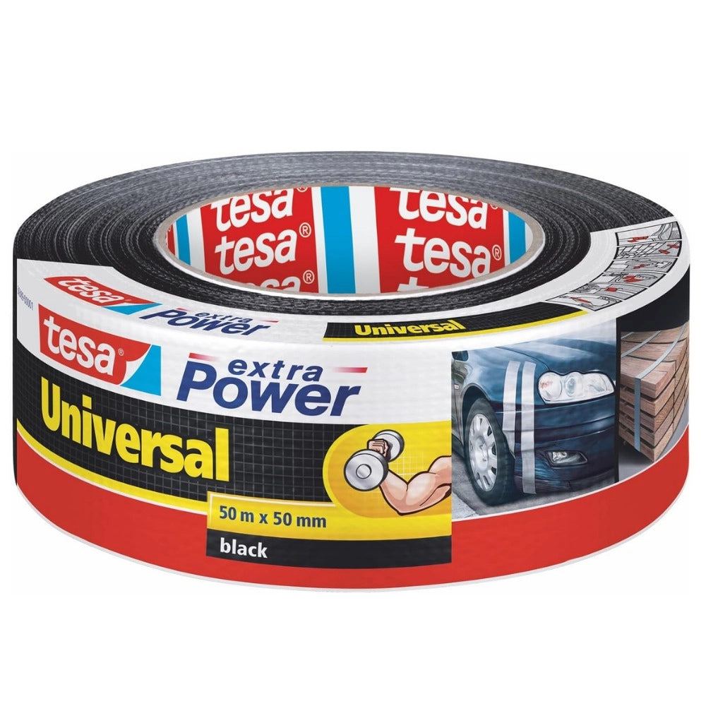 Tesa extra power universal nastro adesivo nero a tenuta extraforte 50 m x 50 mm
