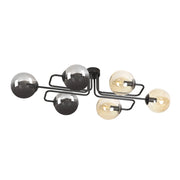 Plafoniera Emibig Brendi 6xE14 nera metallo vetro mix