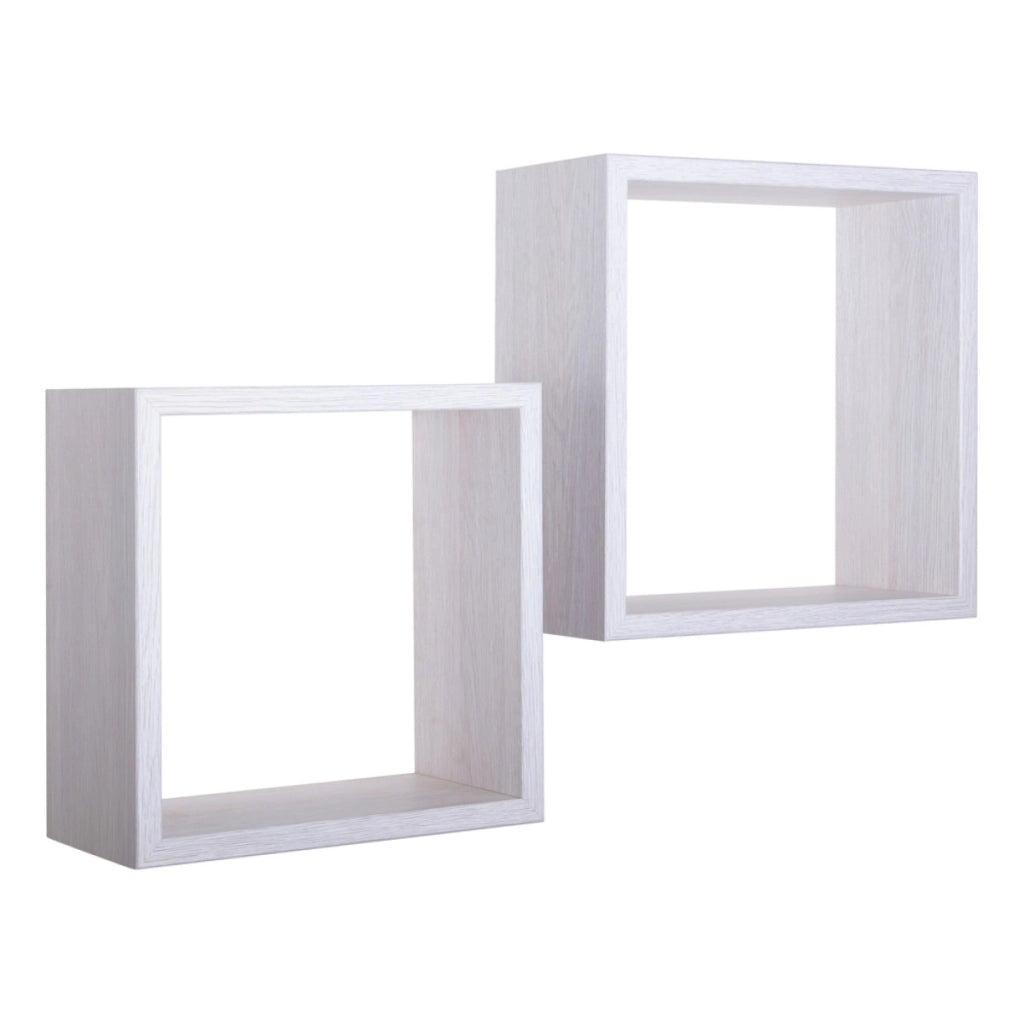 Set di 2 Mensole da Muro Modello Q-BIS, Cubi Arredo, Mensole Cubo, Cubi da Parete. Misure 35x35 p15.5 cm e 31x31 p15.5 cm. Finitura ROV. IMPERIALE - MADE IN ITALY