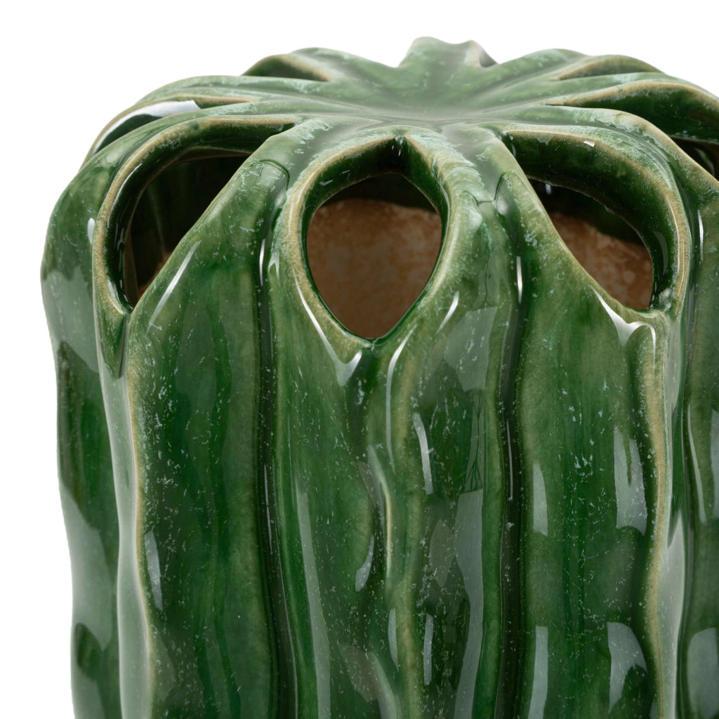 Basi, Vaso Disegno con Cactus, Verde