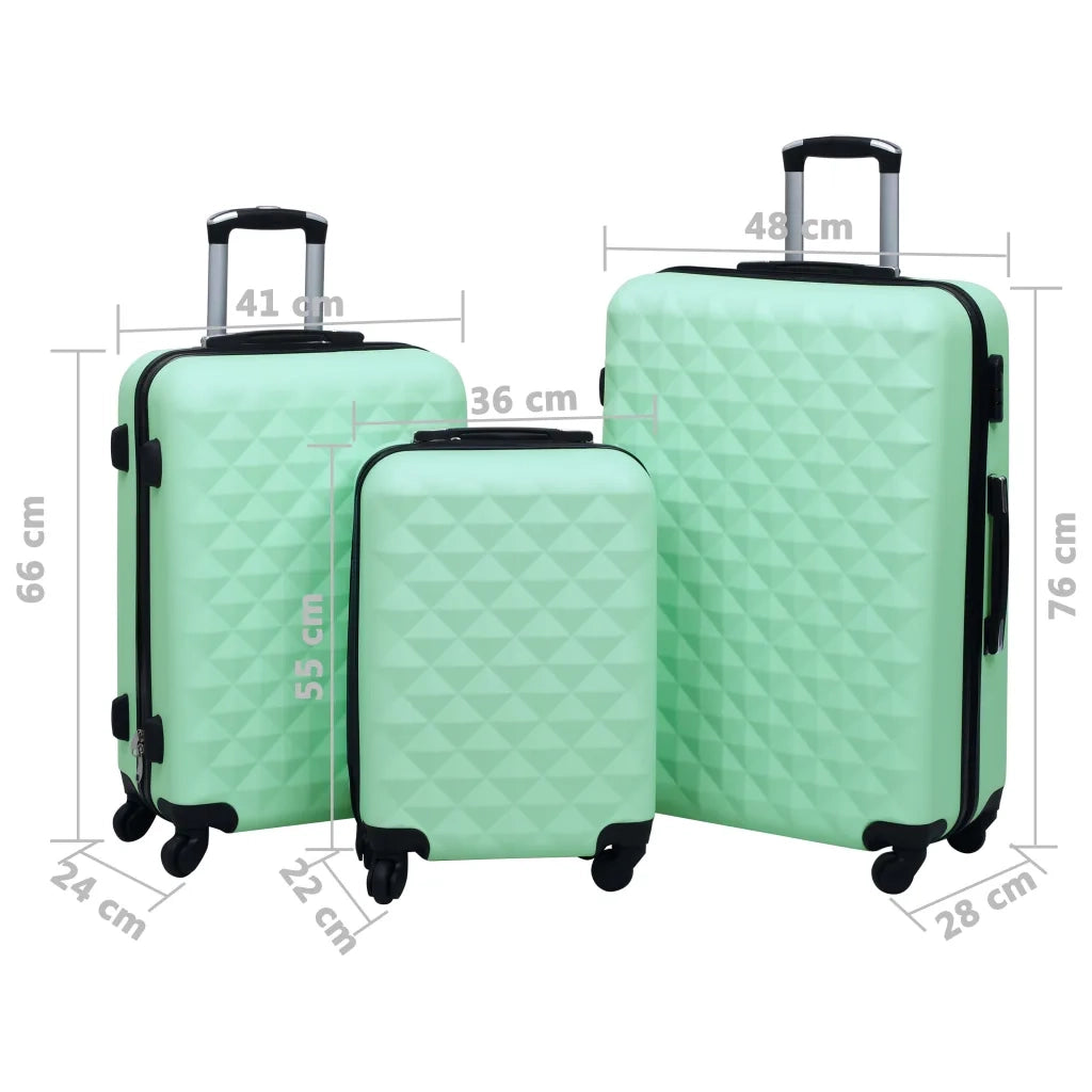 Set Valigie Trolley a Custodia Rigida 3 pz Menta in ABS CFW1645971