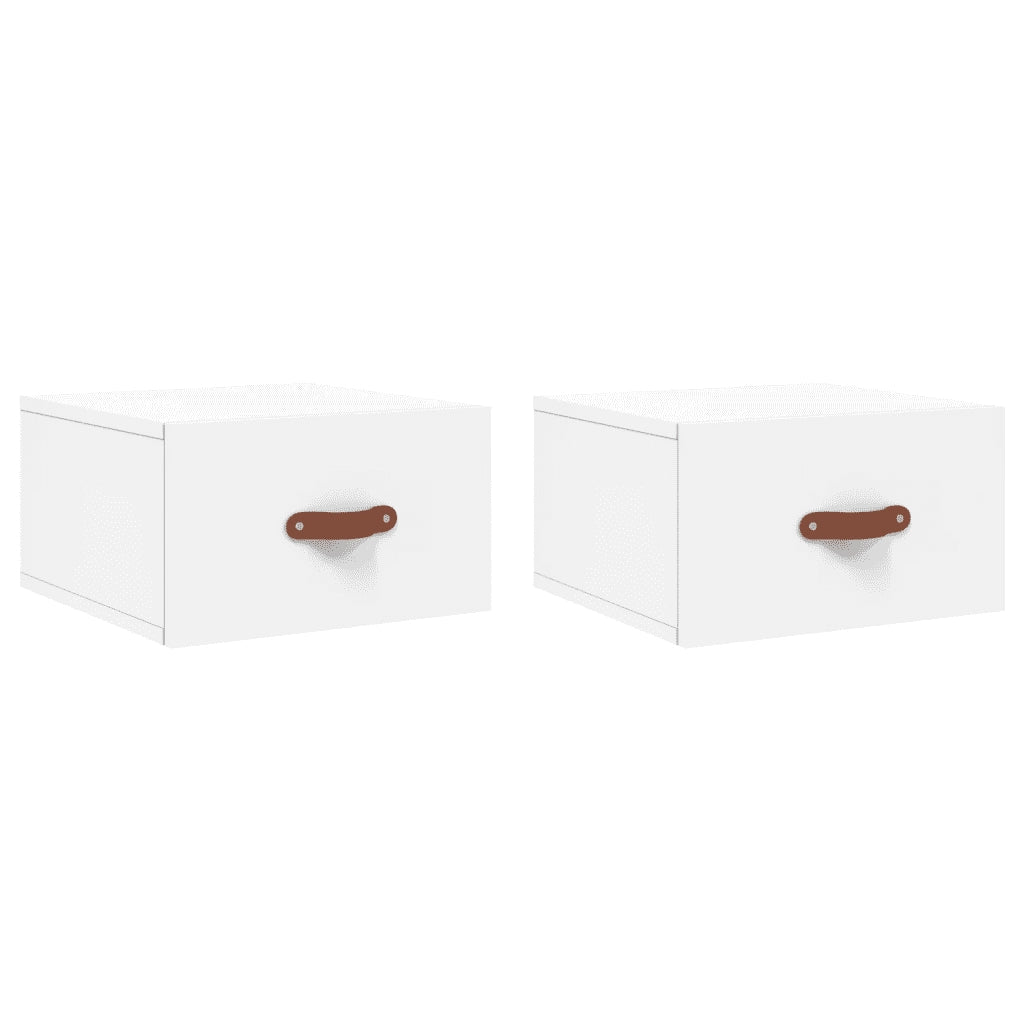Comodini a Muro 2 pz Bianchi 35x35x20 cmcod mxl 121370