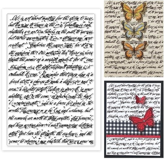 Stampa trasparente con lettere manoscritte - Stampi decorativi per carte