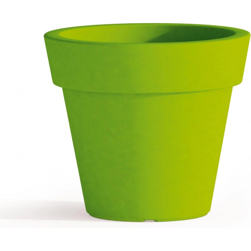 Vaso moderno di design Ø80 H70 in polimero verde resistente per interno ed esterno - Made in Italy - Monacis