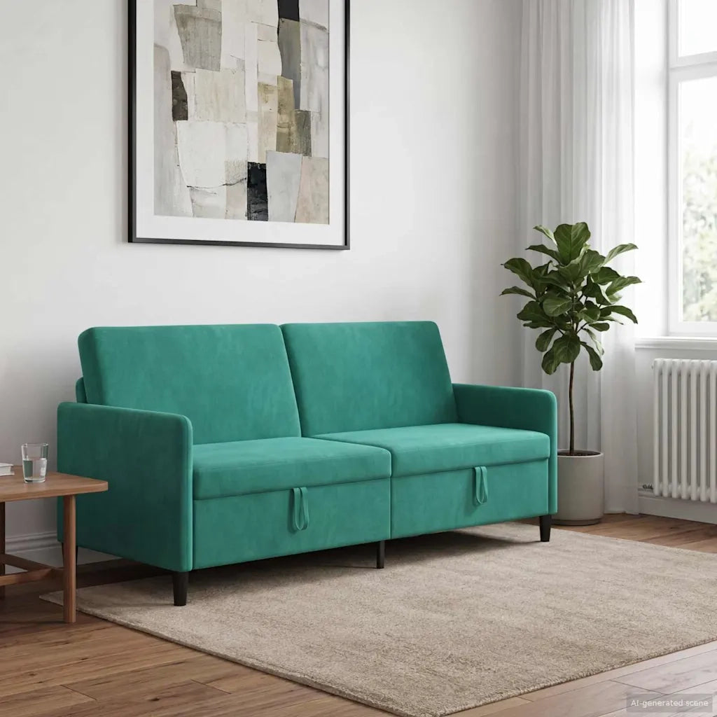 Divano con Storage Turchese 192 x 78 x 87 cm Poliestere 42036999