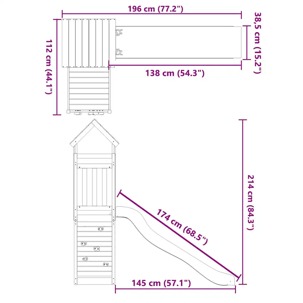 Set da Gioco da Esterno in Legno di Pino Impregnato CFW2987233