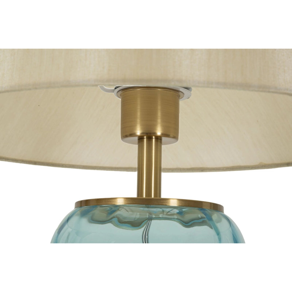 Lampada da Tavolo VKH922, Blu, Tessuto, 35x35x73 cm