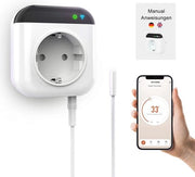 Termostato Wi-Fi programmabile con sensore - Controllo tramite app intelligente e compatibilità con Alexa e Google Assistant