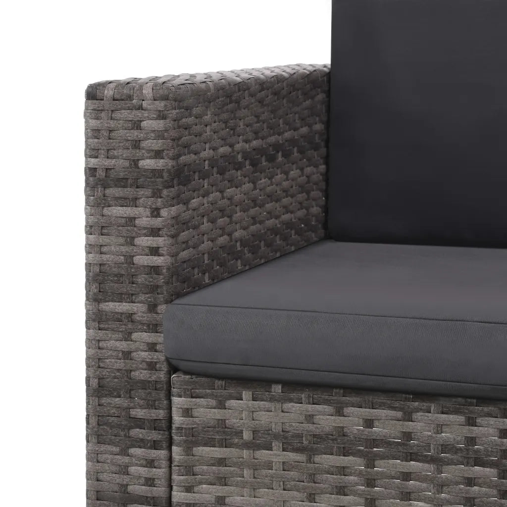 Set Divani da Giardino 2 pz | Set Salotto da Giardino con Cuscini in Polyrattan Grigio