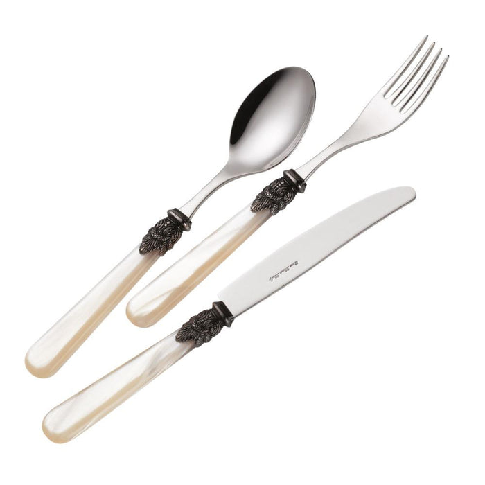 Servizio Set di Posate 24 pezzi in Acciaio Inox Eme Napoleon Perlato Verde 10