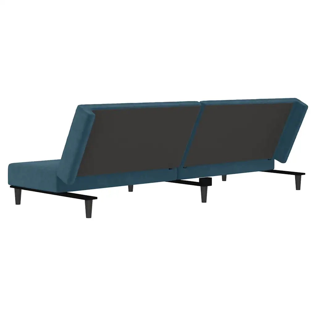 Divano Letto a 2 Posti Blu in Velluto 375731