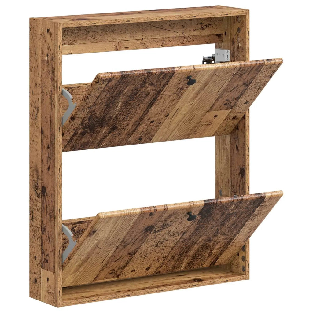 Mobiletto per Scarpe da Muro BREDA 71 x 17 x 86 cm Legno antico 897523