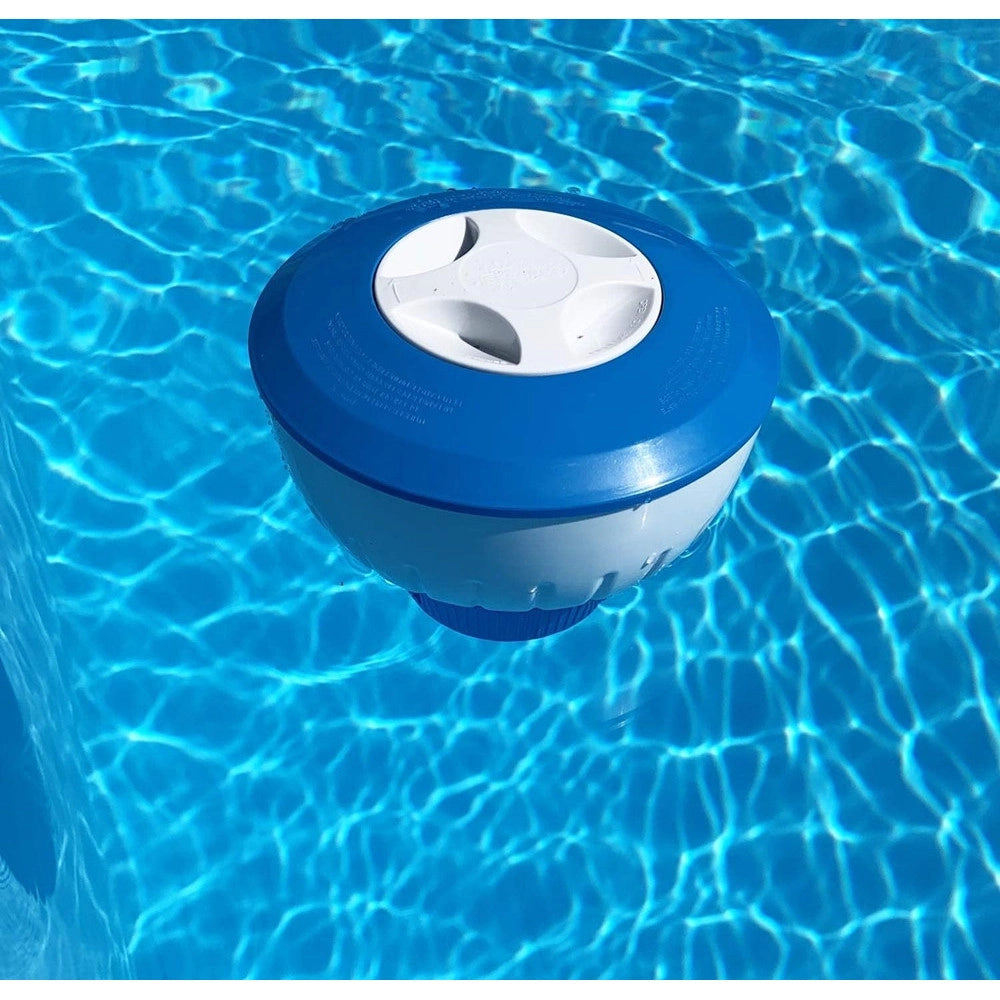 Trade Shop - Dosatore Di Compresse Pastiglie Di Cloro Galleggiante Per Piscina 18x17cm 020058 -