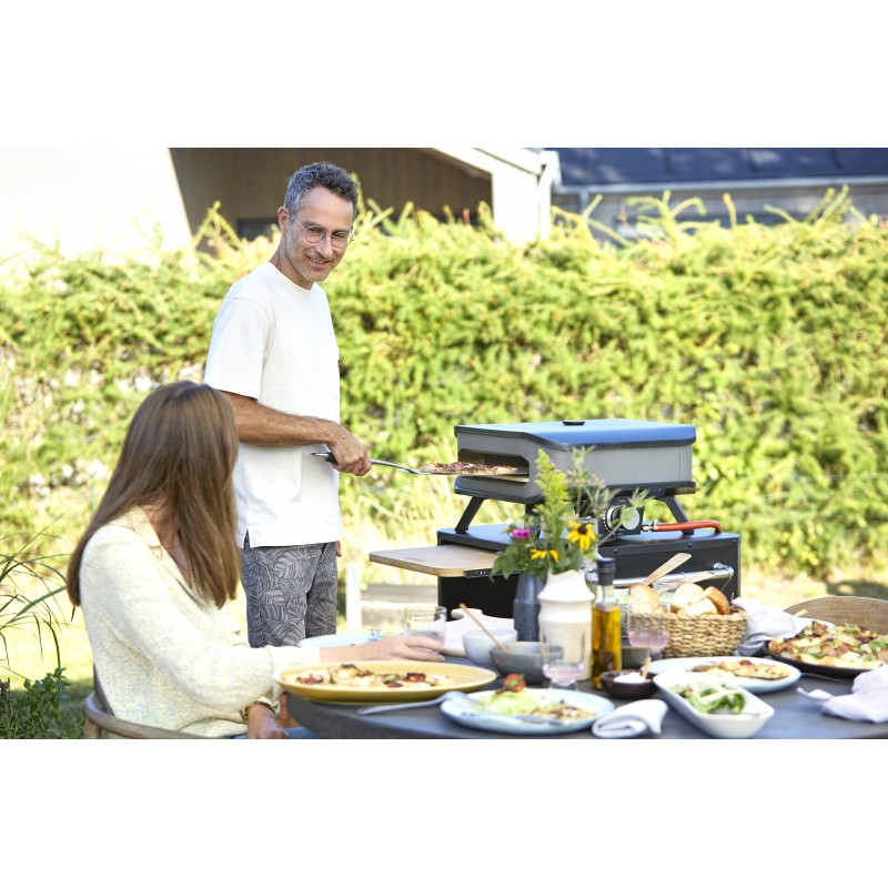 Forno per Pizza a Gas 13' Fino a 450° 34x34 cm con Pietra Refrattaria