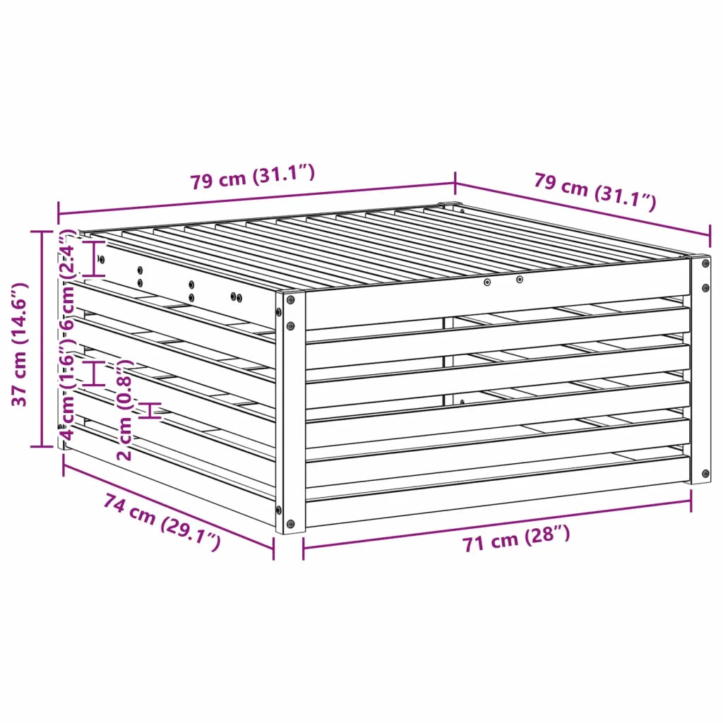 Poggiapiedi da Esterno Legno di Acacia Massello Bianco CFW1706585