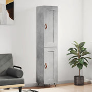 Credenza-Buffet-Armadio da cucina Grigio Cemento 34,5x34x180 cm in Legno Multistrato 296360