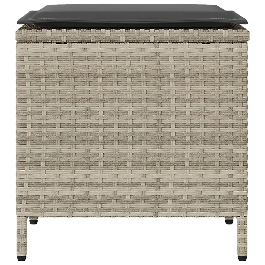 vidaXL Set Divano da Giardino 4pz con Cuscini Grigio Chiaro Polyrattan