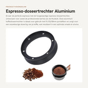 Treccia per dosatore di caffè in alluminio - Compatibile con portafiltro 51/53/58mm - Design antivento - Materiale resistente - Migliorata estrazione del caffè