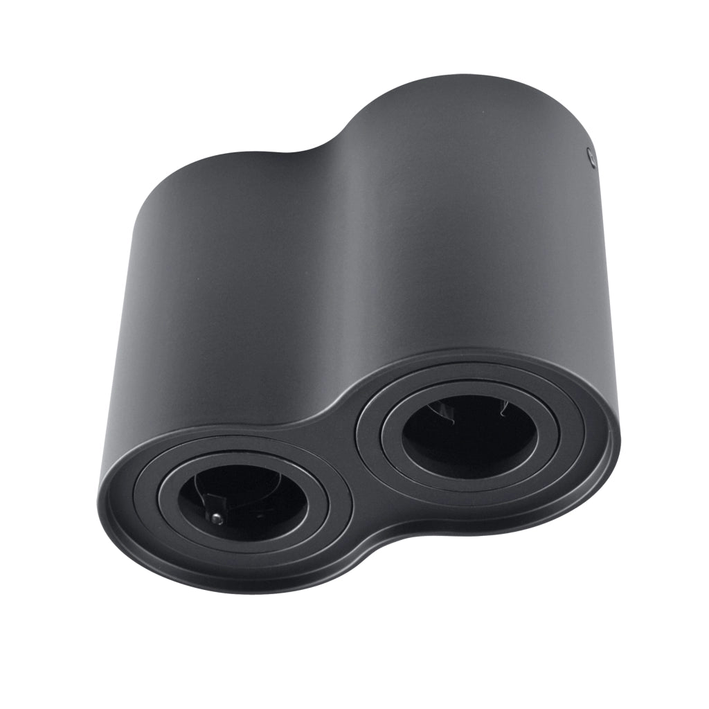 Plafoniera spot tonda nera 2xGU10 Polux Hadar R2 IP20