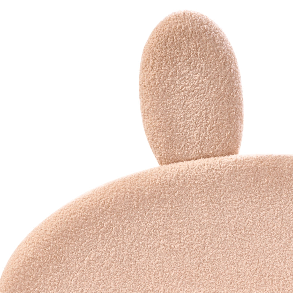Letto Beige Beige Boucle Imbottito Telaio Poggiatesta 3ft EU Singolo Dimensione Camera da letto Bambini Camera Moderna Tradizionale