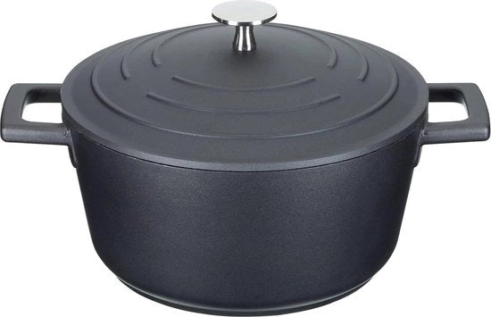Piatto da cottura in alluminio a forma rotonda da 25 L con coperchio - MasterClass