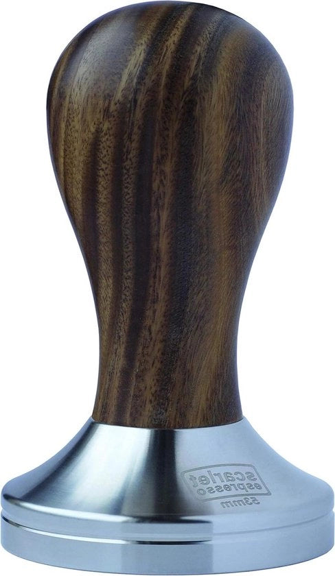Stampa Espresso a Stile Classico - Manico Ergonomico in Legno Prezioso - Strumento Espresso Perfetto per Baristi - 53 mm - Sandalo Verde