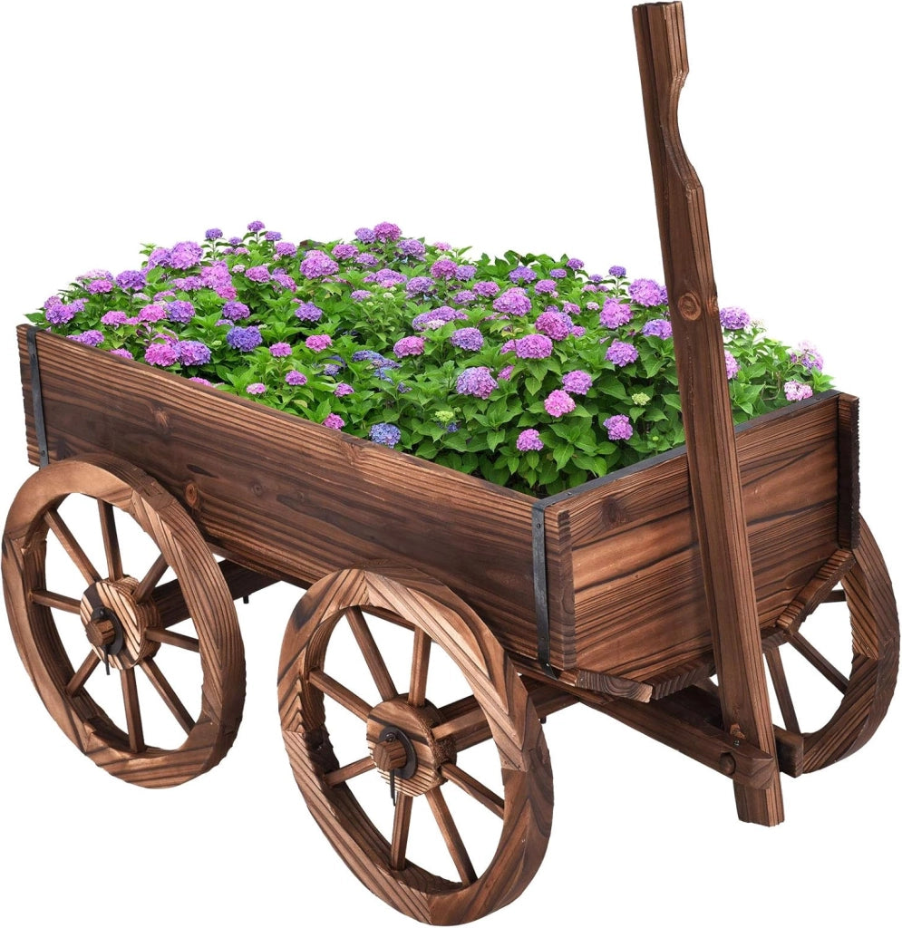 Cassetta per Fiori Finestra Fioriera per Piante Decorativa, con Ruote, Marrone