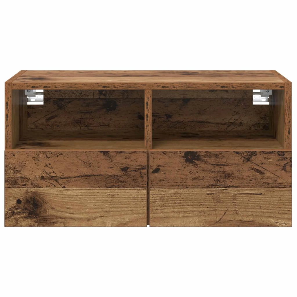 Mobiletti TV da Parete 2 pcs Legno vecchio 60 x 30 x 30 cm 882923