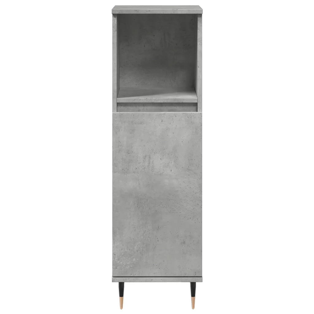 Set Mobili da Bagno | Armadio da bagno 3 pz Grigio Cemento in Legno Multistrato