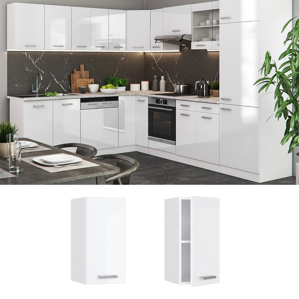 Vicco Pensile da cucina Bianco lucido 30 cm