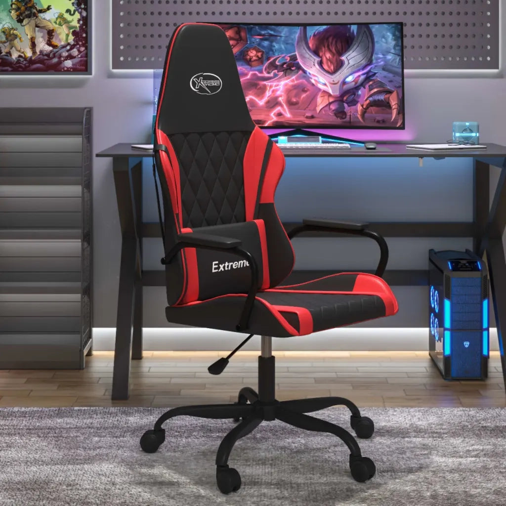 Sedia da Gaming | Sedia da e-sports Nera e Rossa in Similpelle