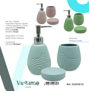 Set 3 Pezzi Accessori Bagno Dispenser Sapone Portaspazzolini 3 Colori