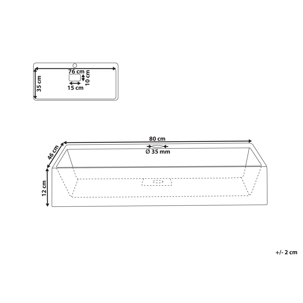Lavabo bagno classico rettangolare in ceramica finitura lucida 80 x 46 cm nero Lavello da bagno rettangolare
