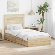 Letto con Contenitore con testiera Rovere Sonoma 100 x 200 cm