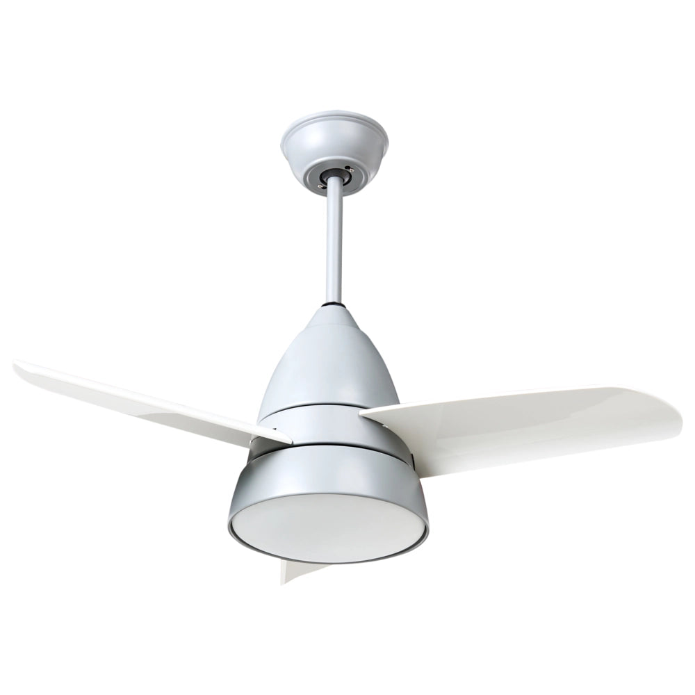 Ventilatore da soffitto con luce Grigio Sintetico Telecomando Moderno Scandinavo Soggiorno
