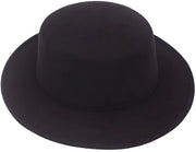 Cappello Fedora Classico - Unisex - Mix di Lana - Cinturino Adattabile - Nero - Dimensioni 56-58 cm - Comodo e Stiloso