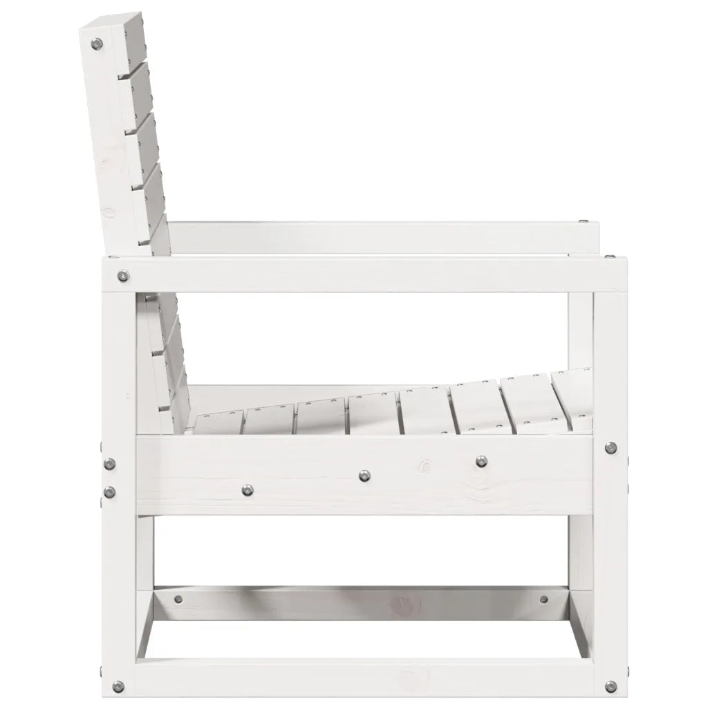 Set Salotto da Giardino 3 pz Bianco in Legno Massello di Pino