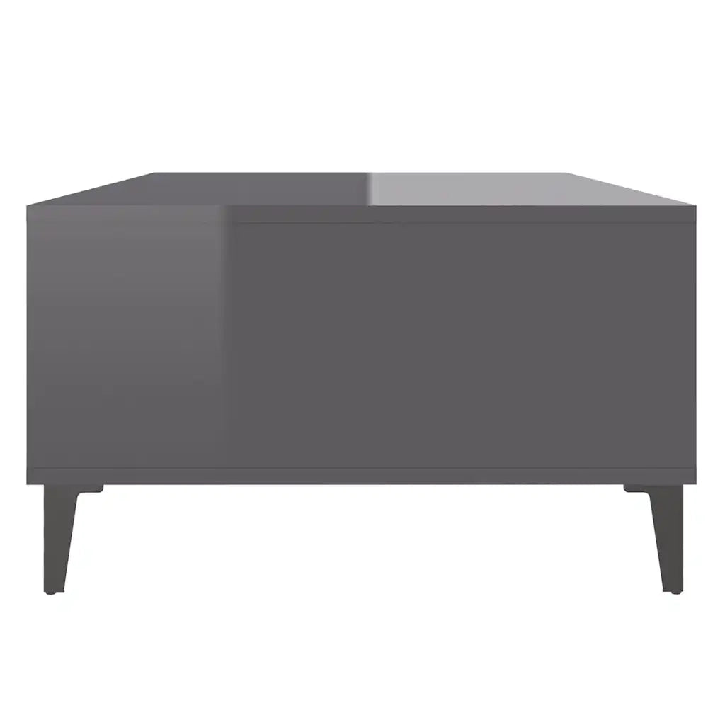 Tavolino Salotto-Tavolino da soggiorno-Tavolo Grigio Lucido 103,5x60x35cm Legno Multistrato 751374