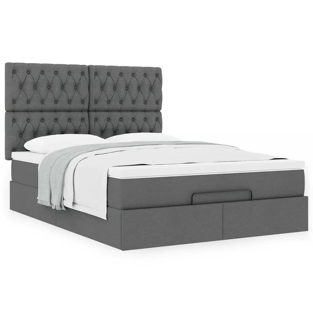Struttura Letto Pouf con Materasso 140x200 cm in Tessuto 3313245
