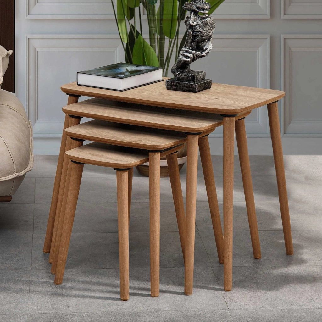 Tavolo nido in legno "Luci" 4 pezzi 70 x 40 x 55 cm - Rovere