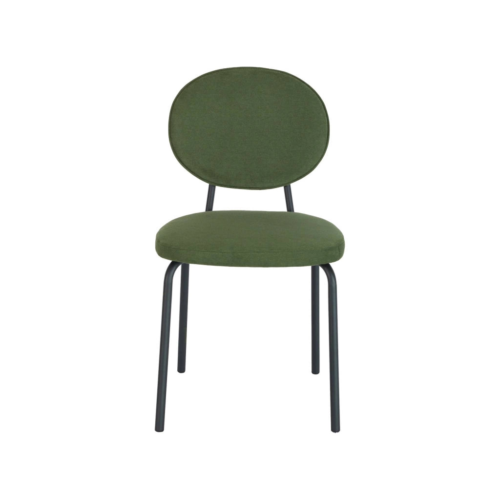 Set 2 sedie vintage in metallo e tessuto, verde kaki
